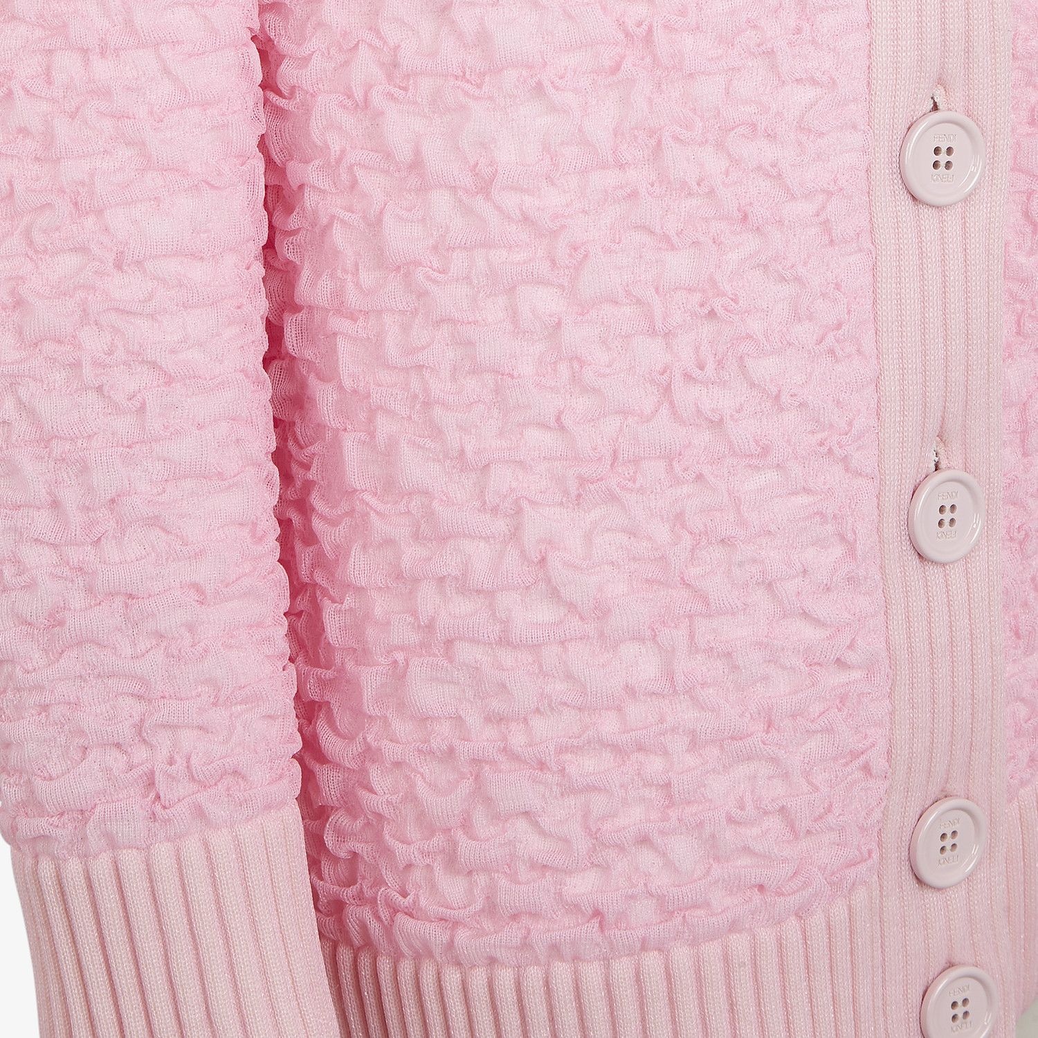 Pink embossed viscose cardigan - 3