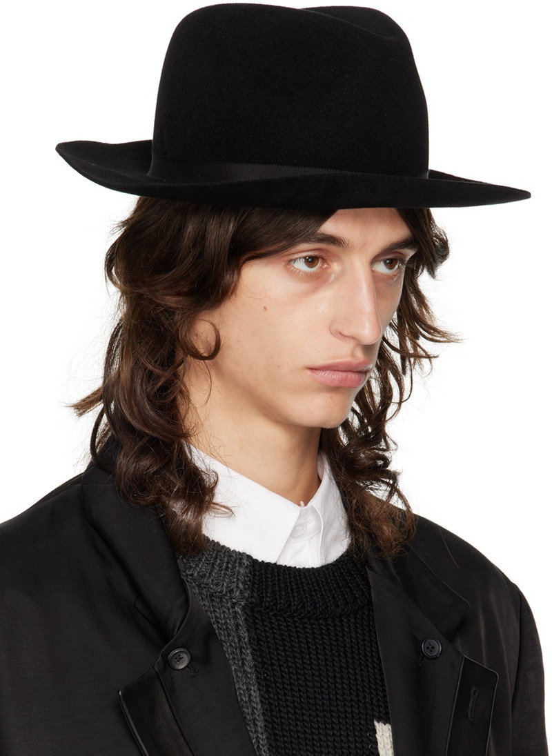 Yohji Yamamoto Black Soft Fedora outlook