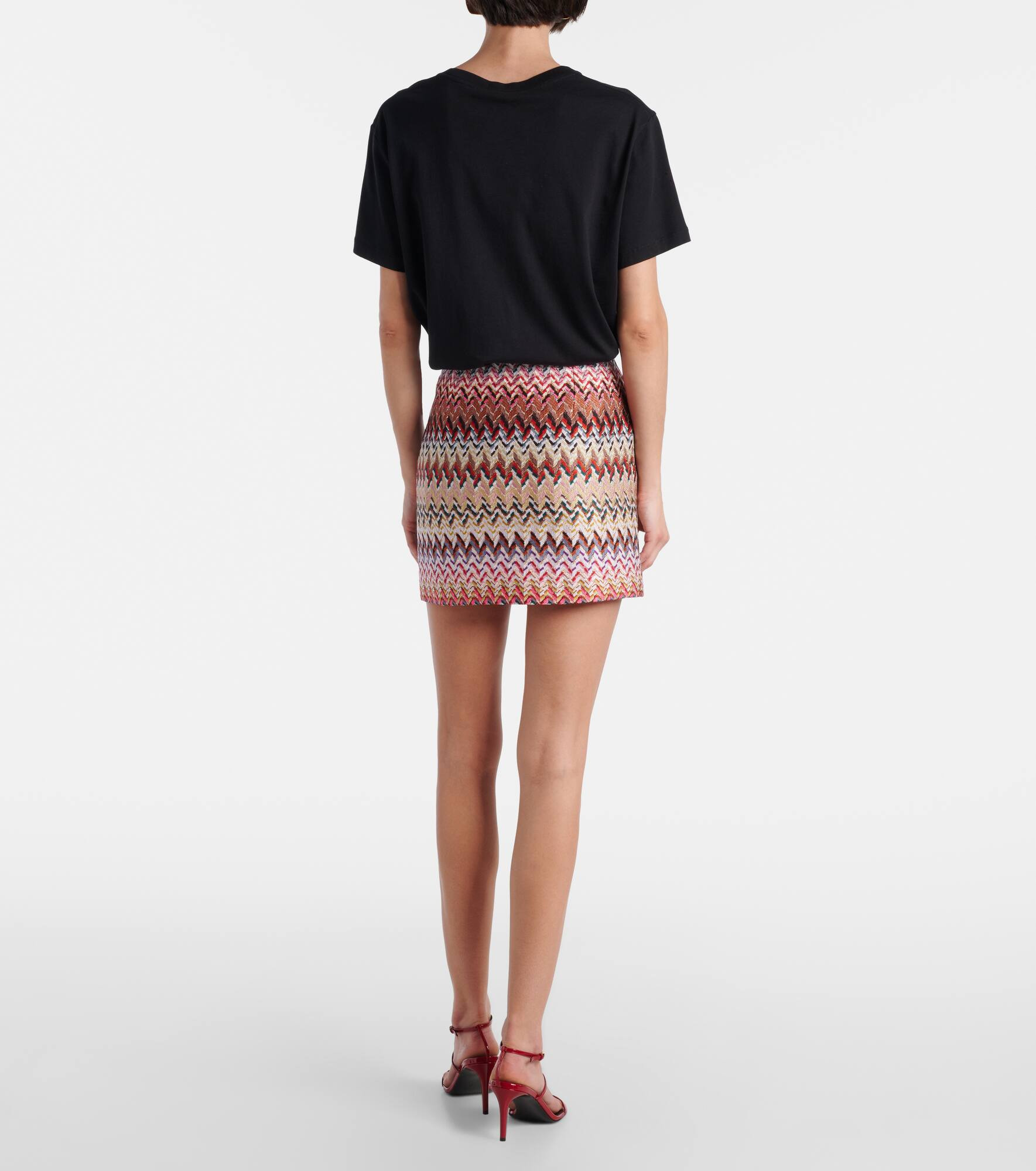 Zigzag lamé miniskirt - 3