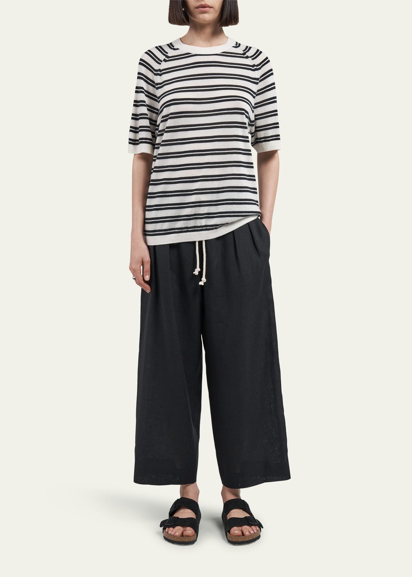 Oversized Stripe Cashmere T-Shirt - 2