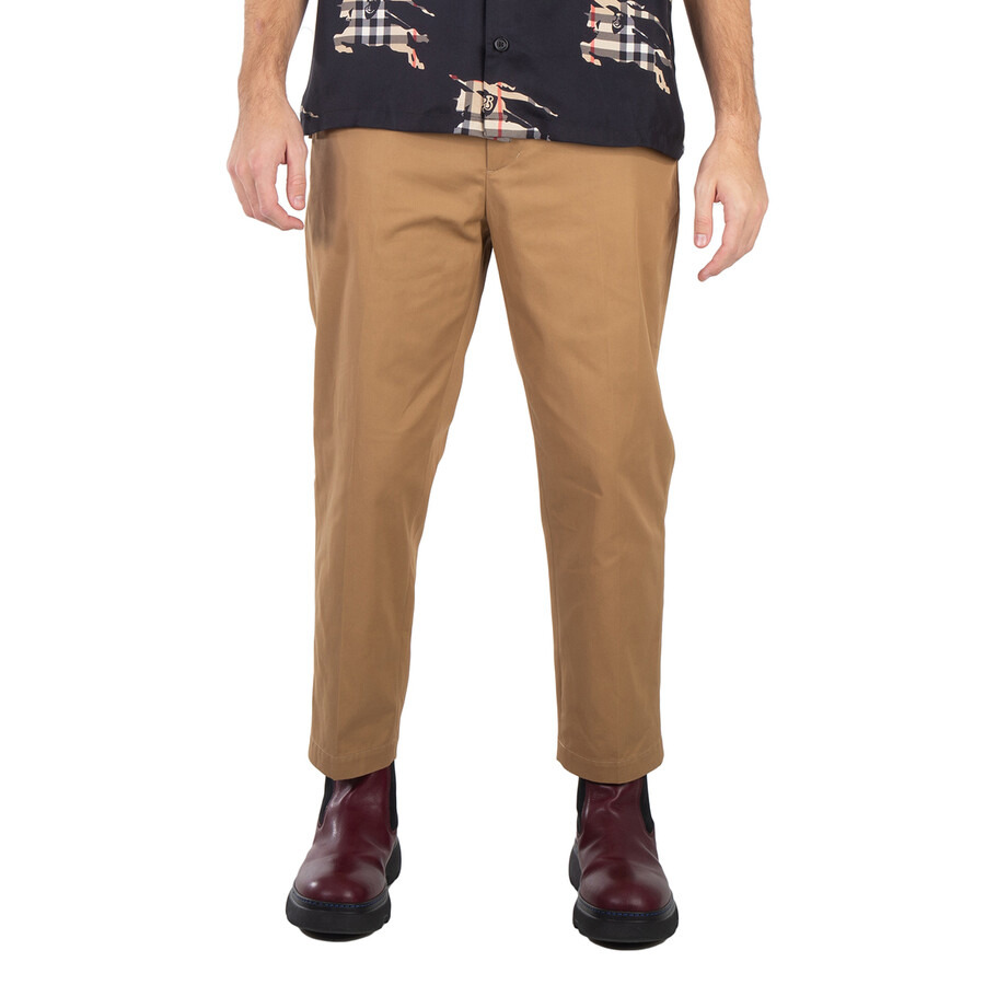 Maison Kitsune Men's Beige Straight-Leg Cotton Trousers - 3