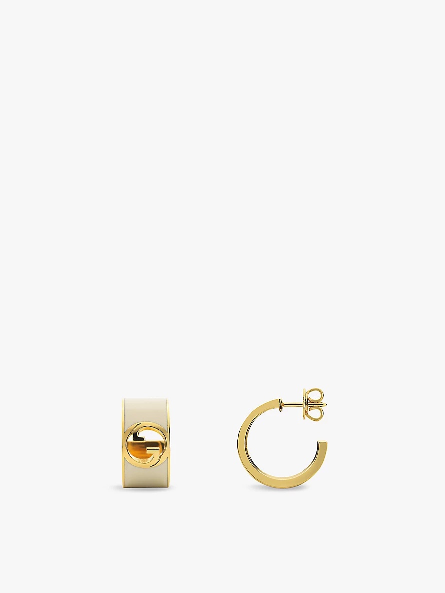 Blondie enamelled-metal hoop earrings - 1