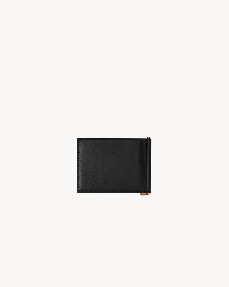 SAINT LAURENT TINY CASSANDRE BILL CLIP WALLET IN SHINY LEATHER outlook