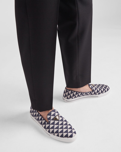 Prada Embroidered technical fabric slip-on shoes outlook