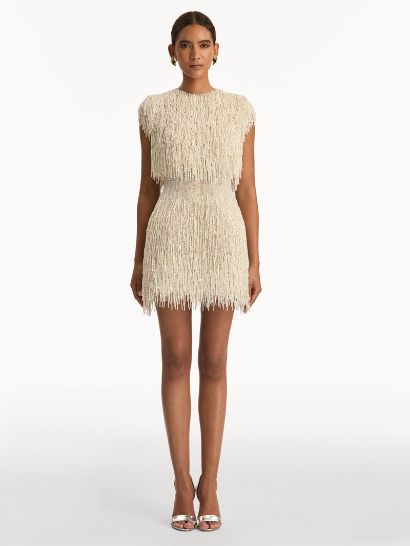 Oscar de la Renta PEARL FRINGE COCKTAIL DRESS outlook