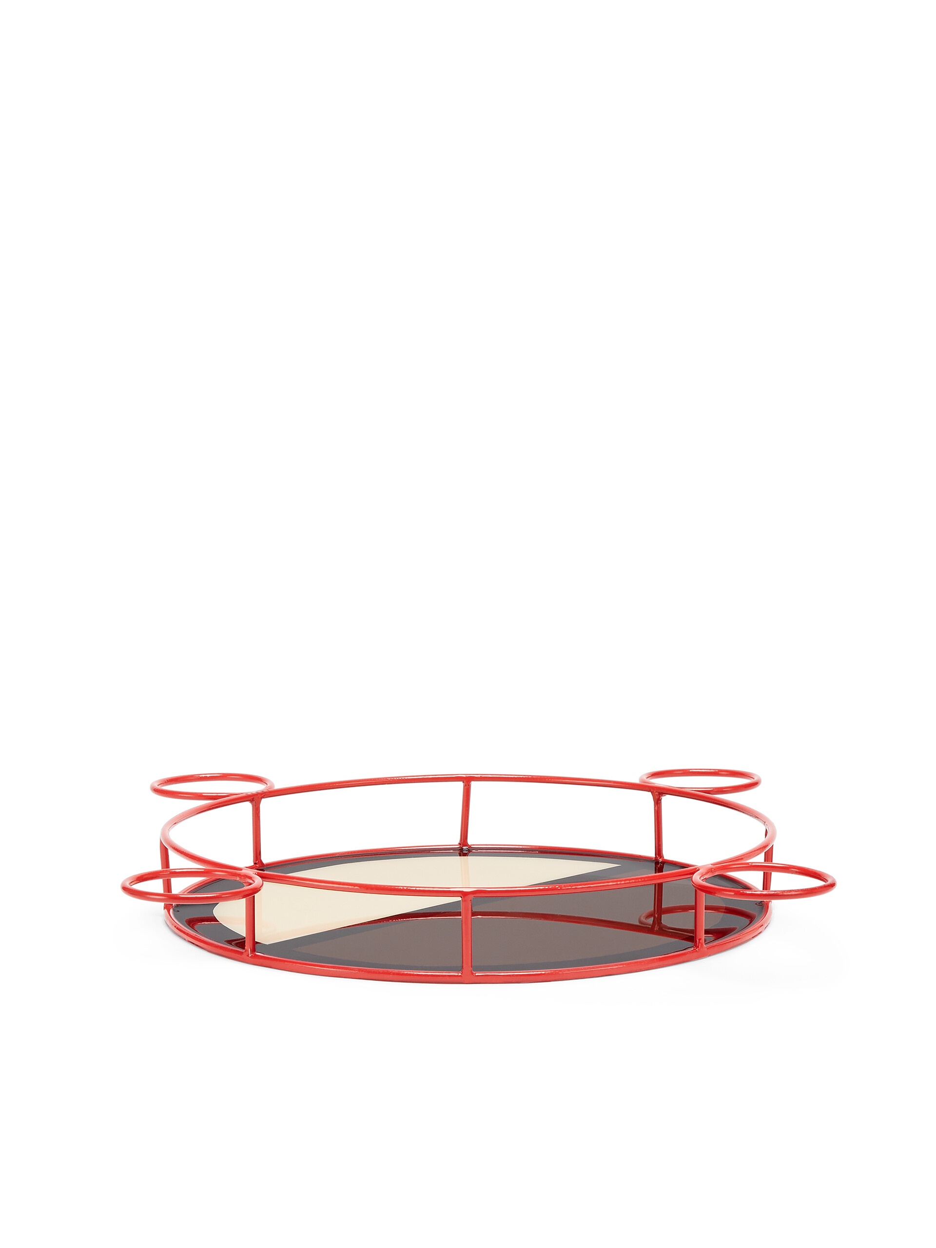 MARNI MARKET ROUND TRAY IN IRON AND BEIGE, BROWN AND BLACK RESIN - 2