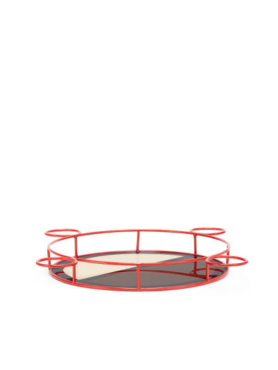 Marni MARNI MARKET ROUND TRAY IN IRON AND BEIGE, BROWN AND BLACK RESIN outlook
