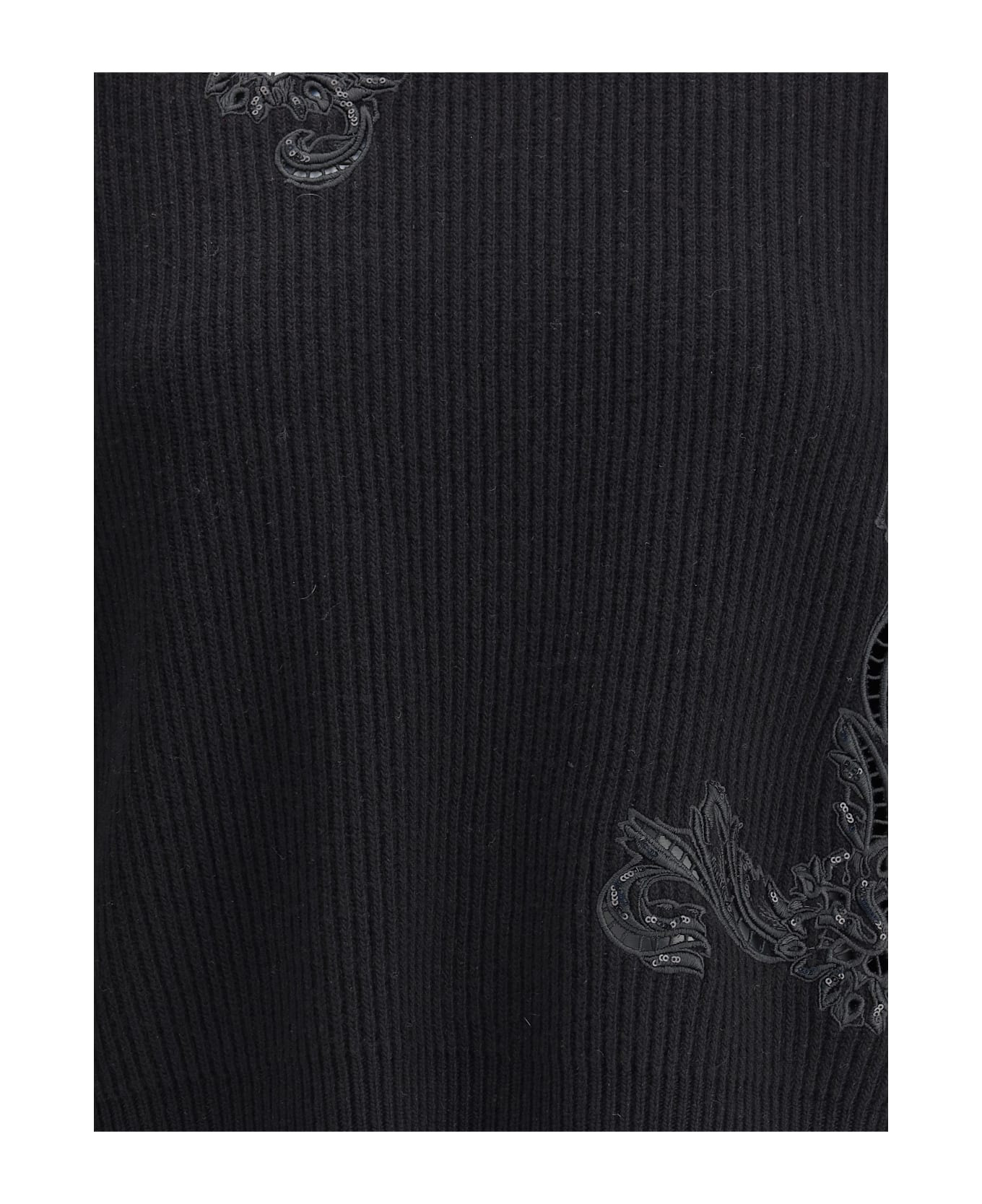 Barocco Leaf Embroidered Sweater - 3