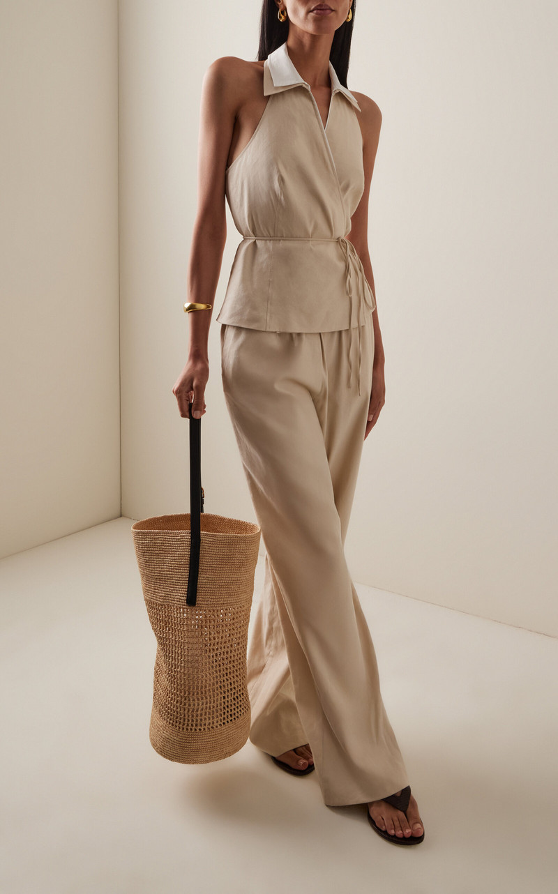 SIMKHAI Bristol Linen Pants nude outlook