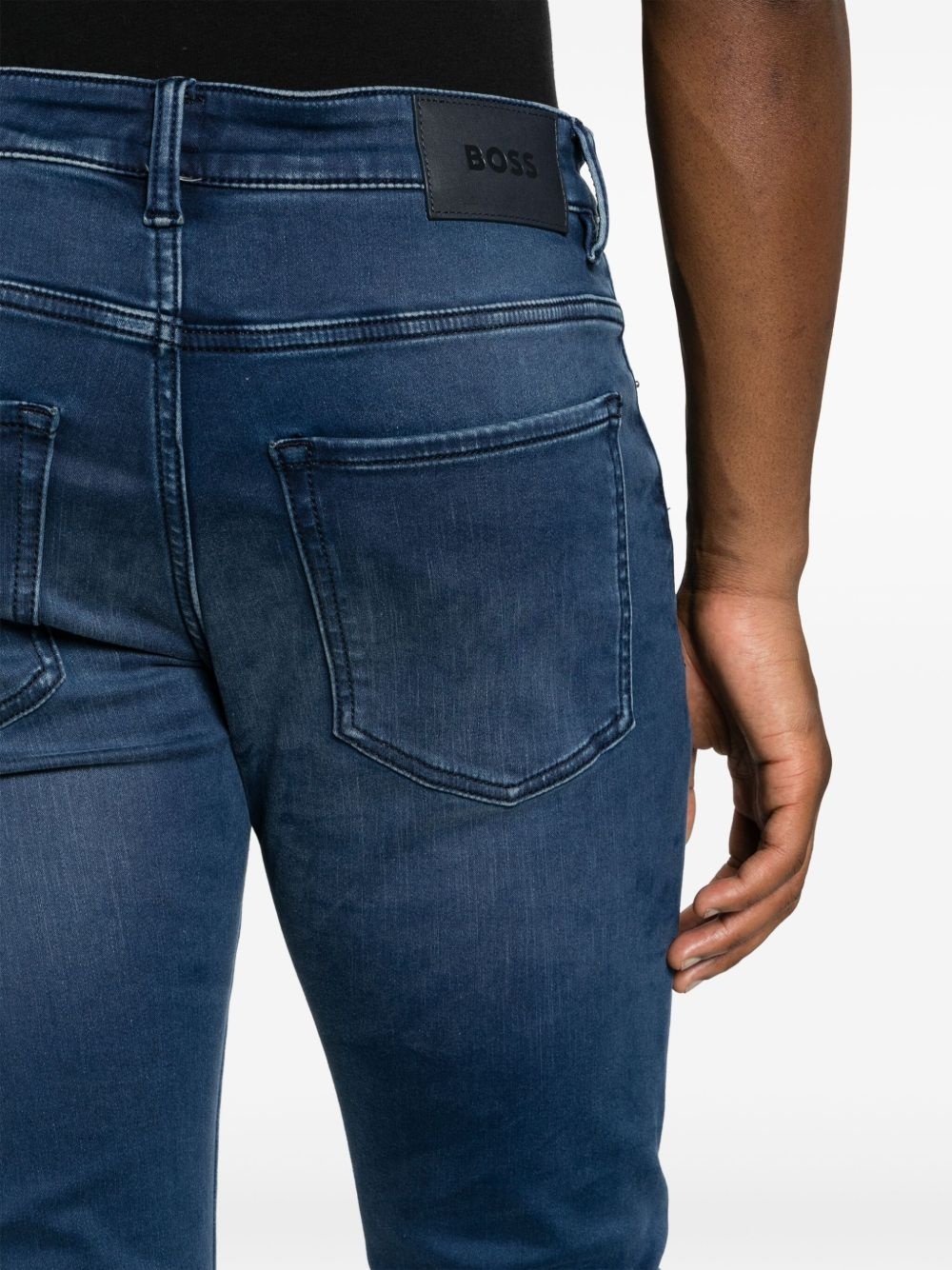 logo-patch slim-cut jeans - 5