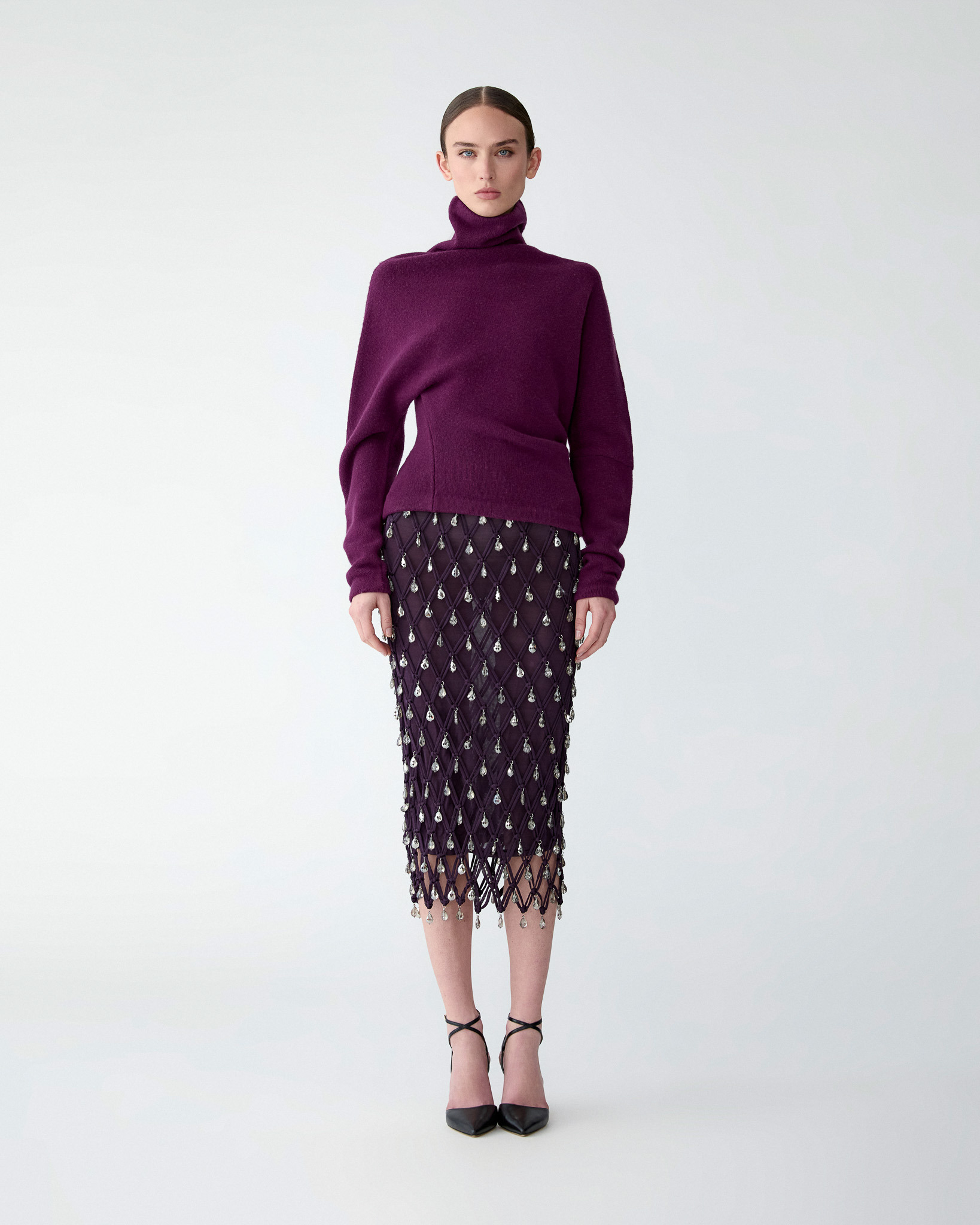 Asymmetric Turtleneck Sweater - 2