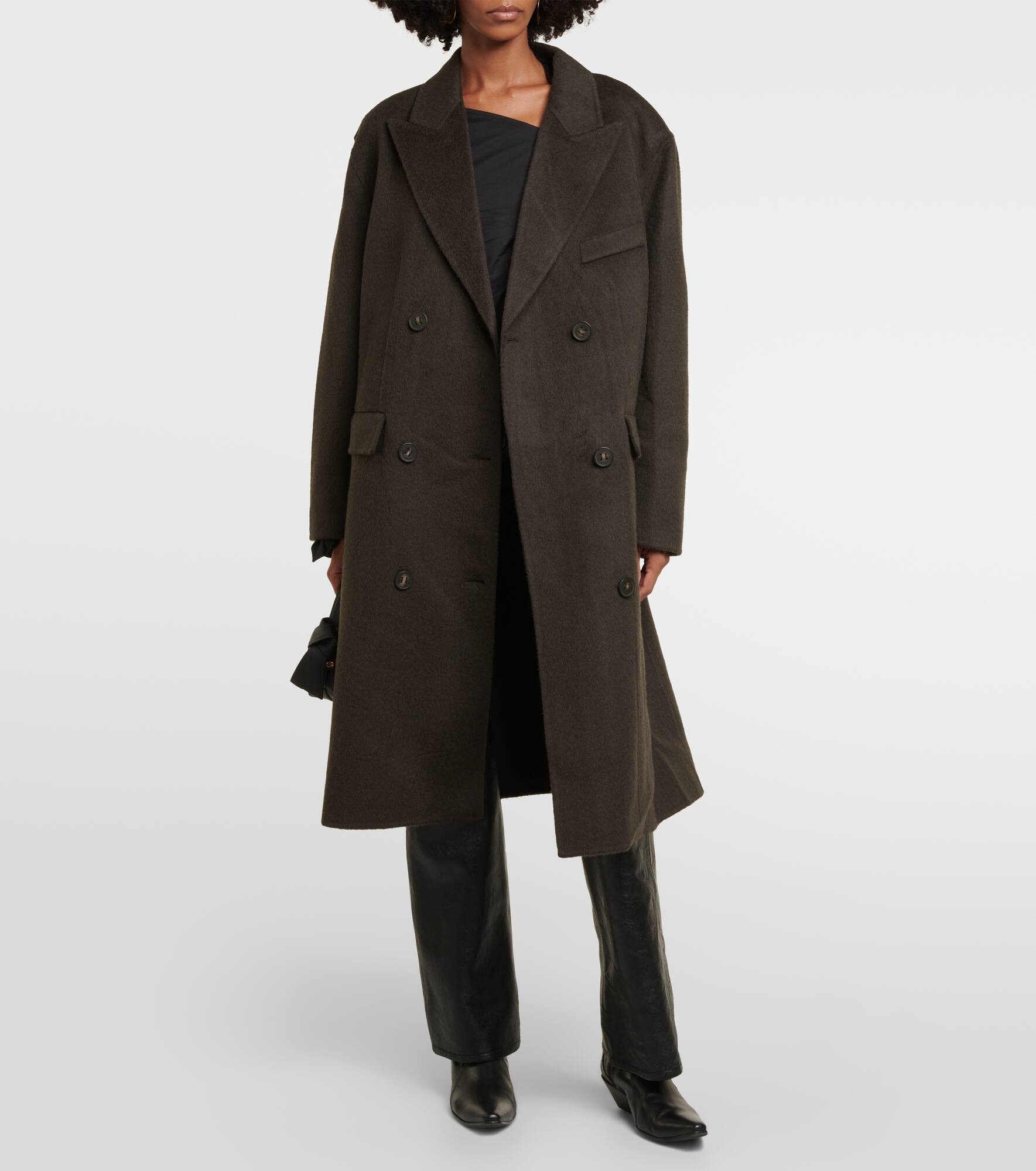 Double-breasted wool-blend coat - 6