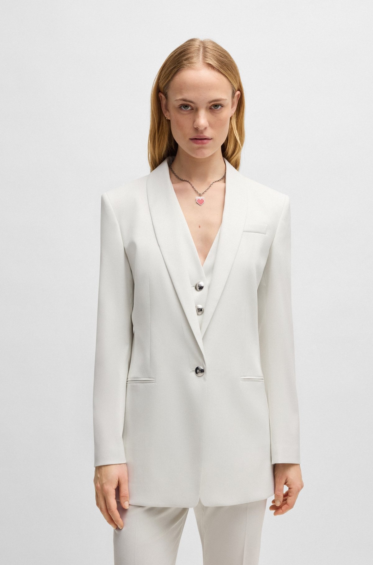 REGULAR-FIT BLAZER IN SHIMMER FABRIC - 2