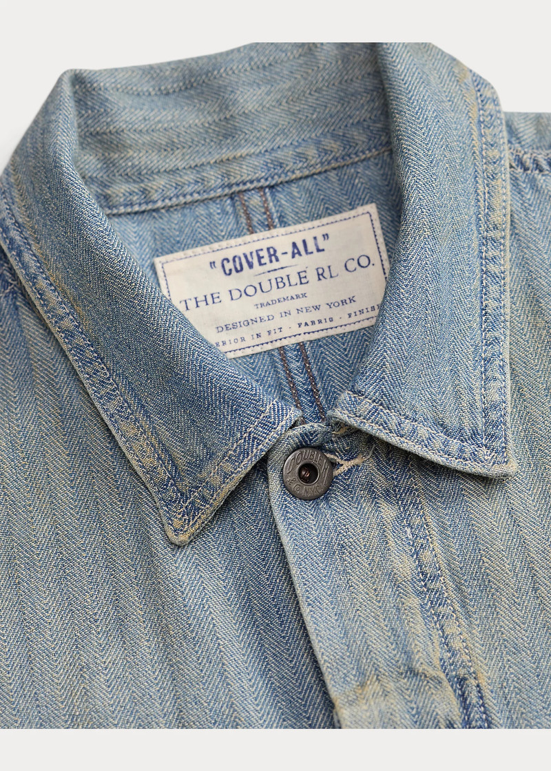 Distressed Indigo Herringbone Coverall 4