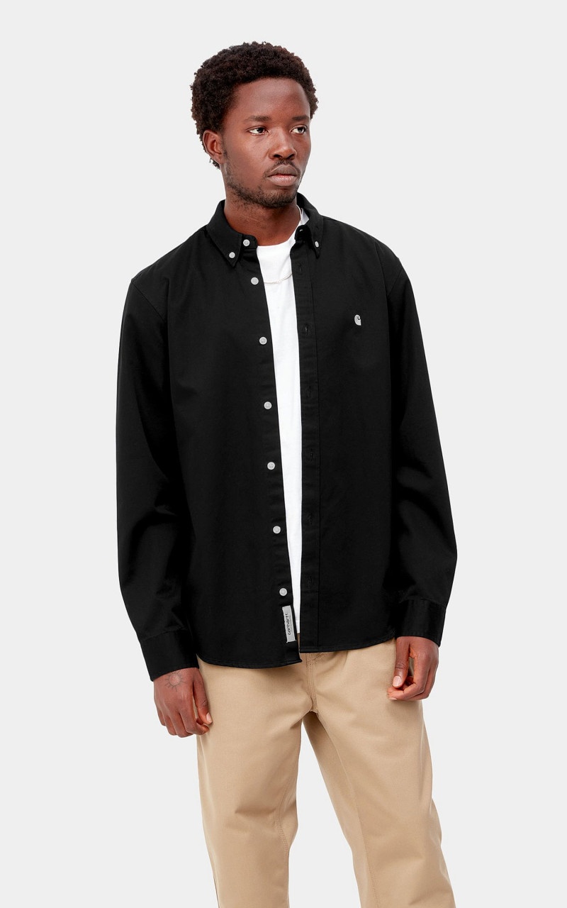 L/S MADISON SHIRT BLACK/WAX - 6
