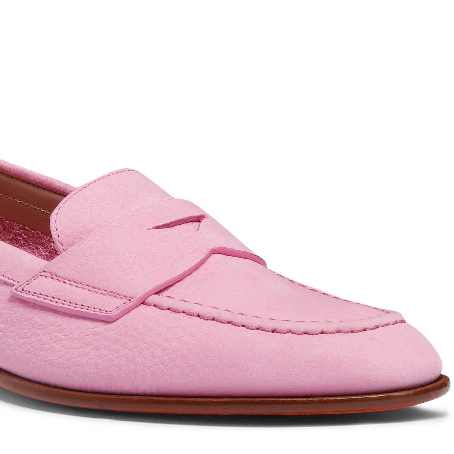 Women’s pink nubuck penny loafer - 6