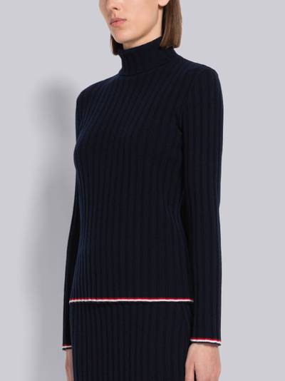 Thom Browne Wide Rib Cashmere Tipping Turtleneck outlook