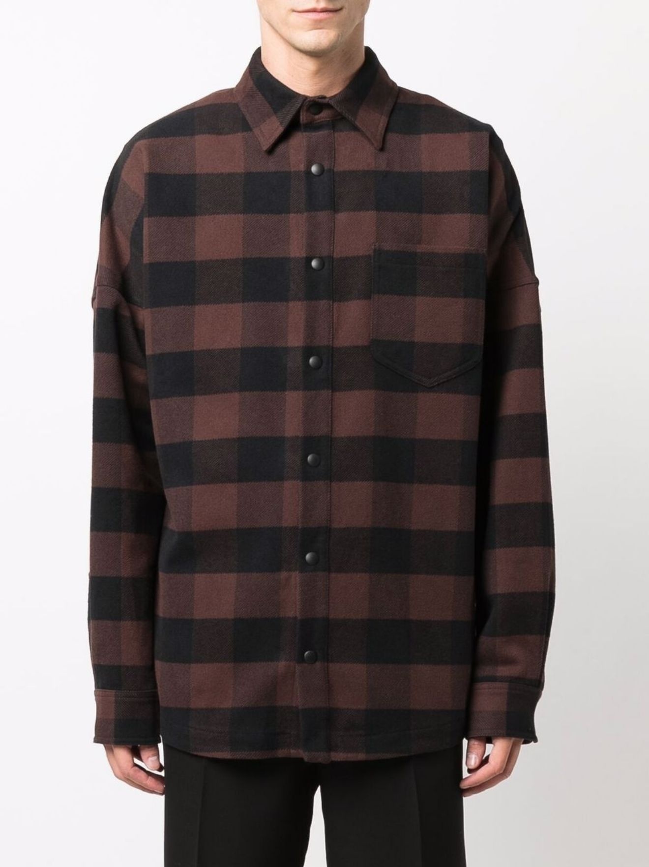 logo-print checked shirt - 3