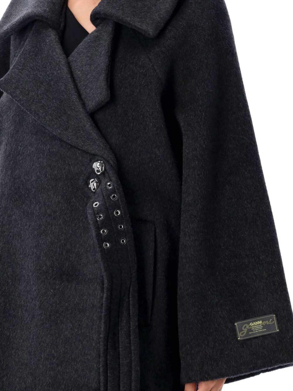 double-face wool lace-up coat - 3
