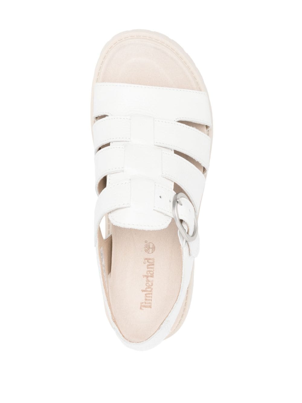 logo-debossed leather sandals - 4
