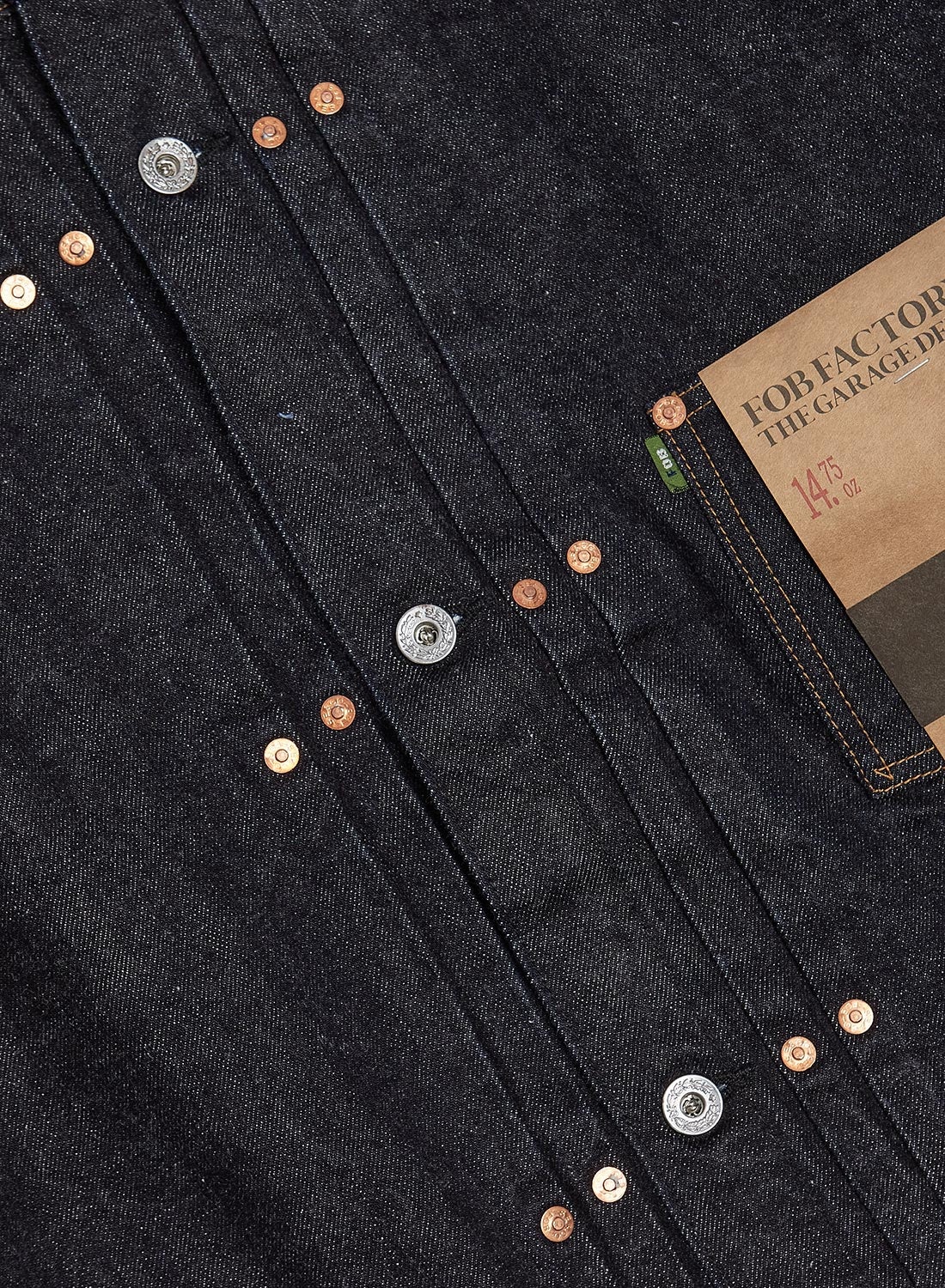FOB Factory Selvedge Garage Denim Jacket Indigo - 3
