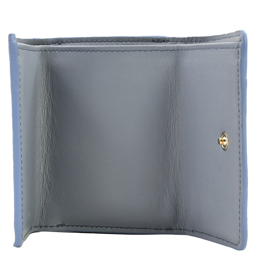 Chloe Ladies Storm Blue Trifold Leather Wallet - 6