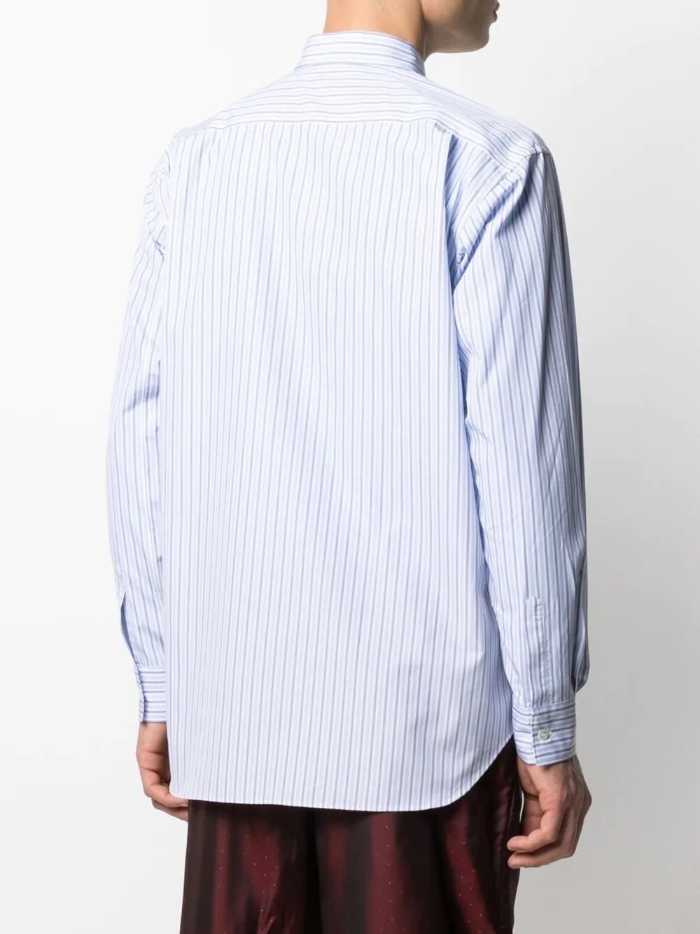 striped panel cotton shirt - 5