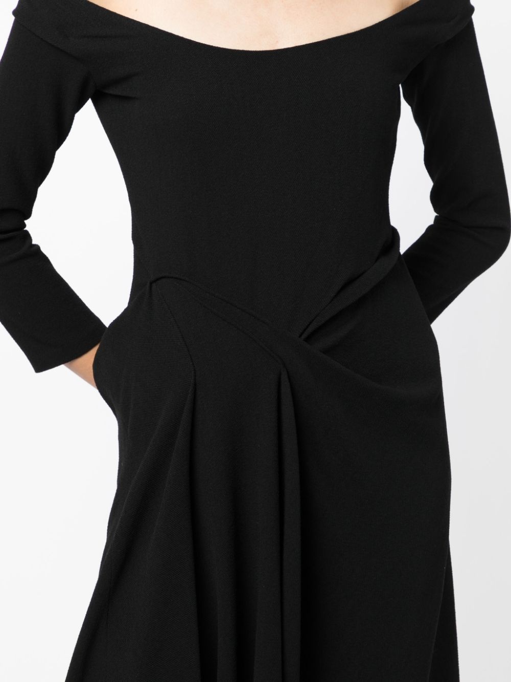 off-shoulder draped maxi dress - 5