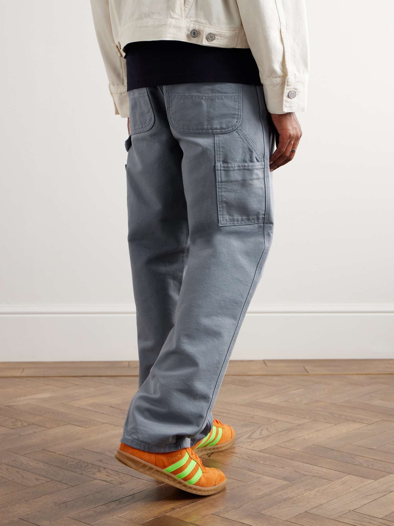 Single Knee Straight-Leg Organic Cotton-Canvas Trousers - 4