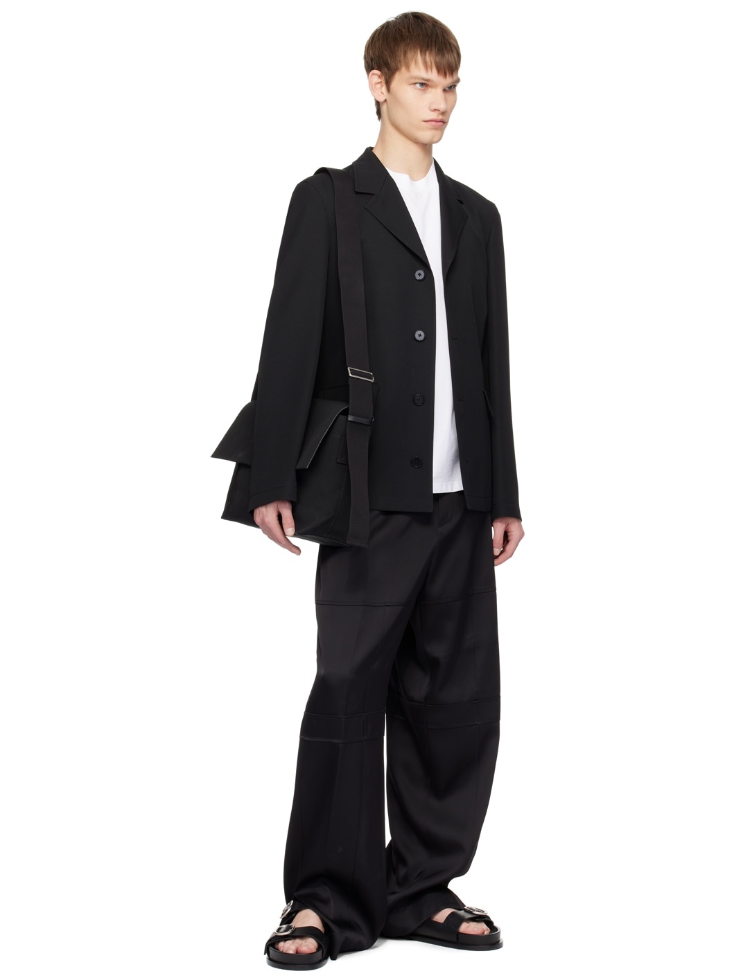 Black Paneled Trousers - 4