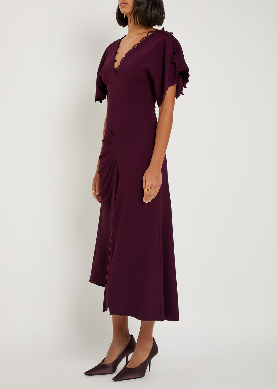 Victoria Beckham Rouleau Asymmetric Crepe Midi Dress - 2
