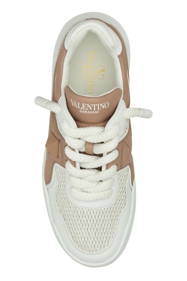 Two-tone leather One Stud XL sneakers - 4