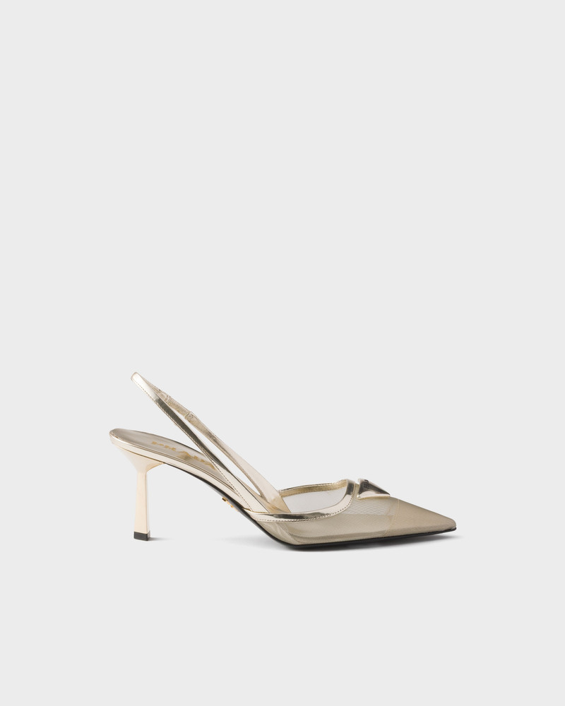Prada Mesh fabric slingback pumps outlook