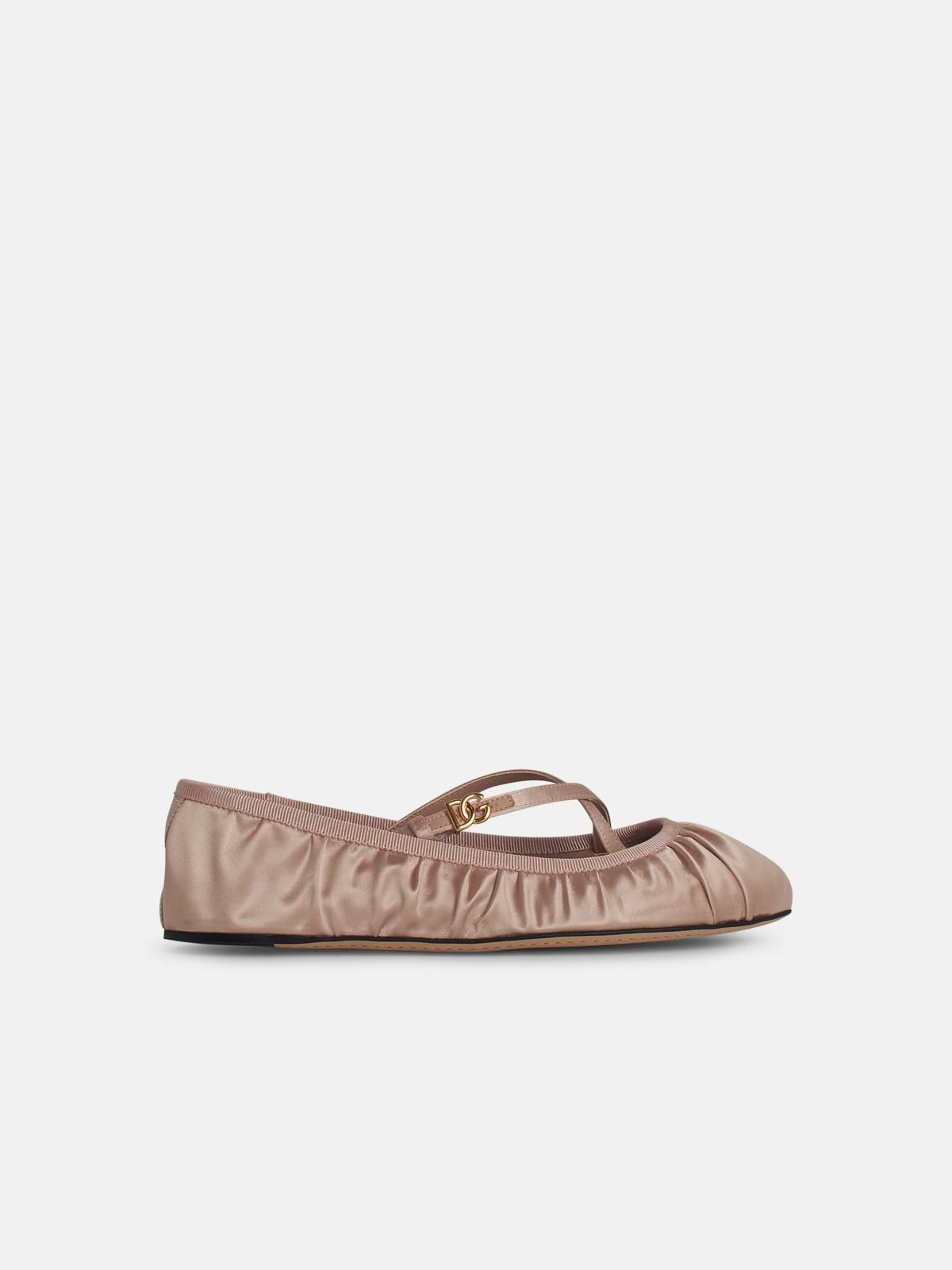PINK SATIN BALLET FLATS - 1