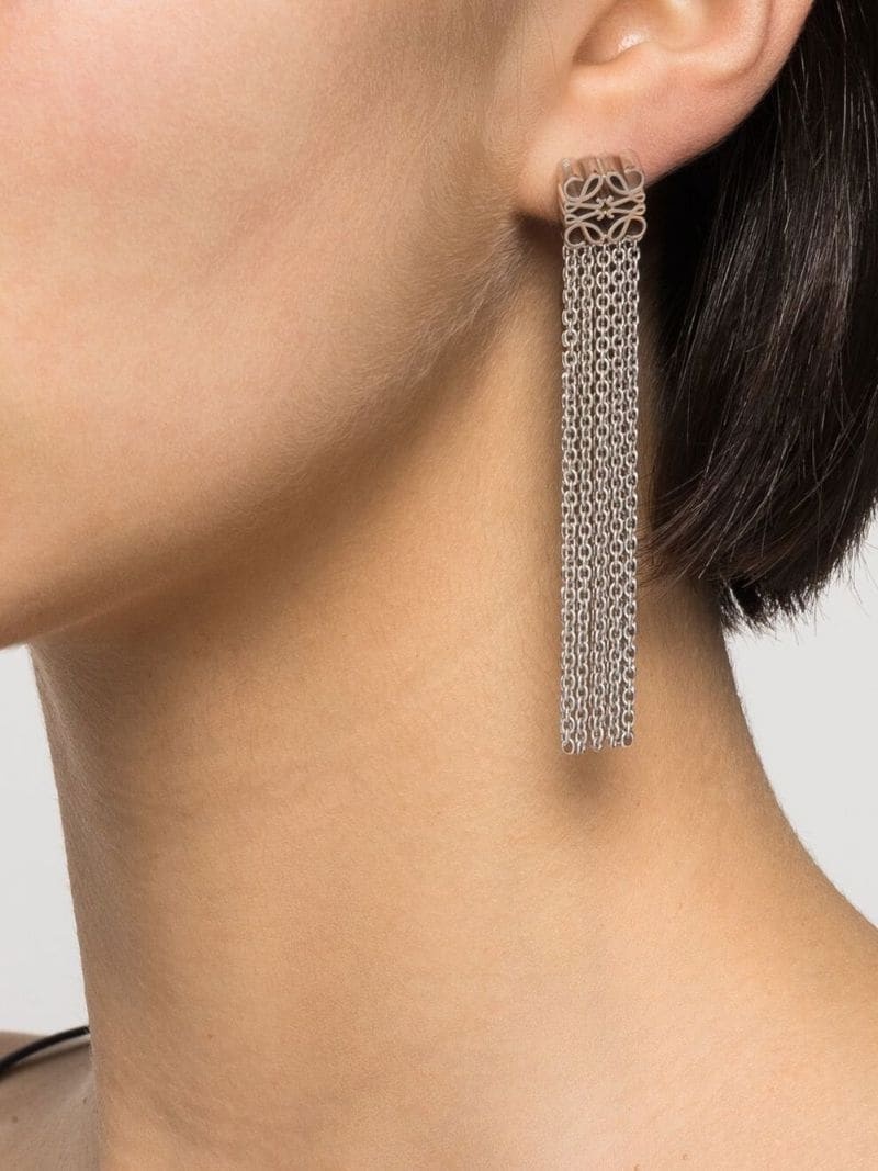Anagram chain-trim earrings - 2