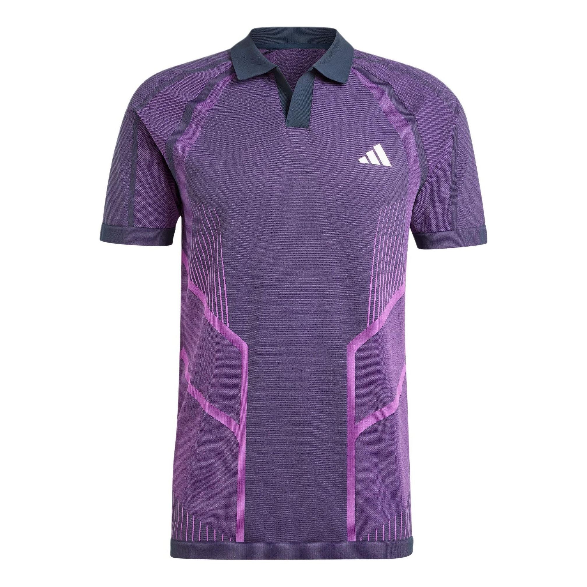 adidas Tennis Pro Seamless AEROREADY FreeLift Polo Shirt Asia Sizing 'Purple Navy' IM8894 - 1