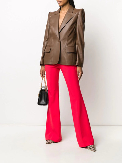 FENDI single-breasted leather blazer outlook