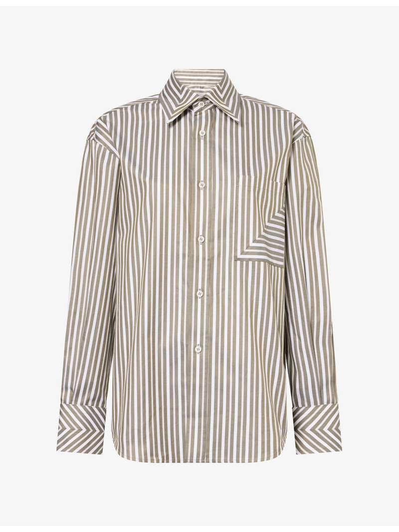 Striped Pocket Detail Cotton Shirt 1