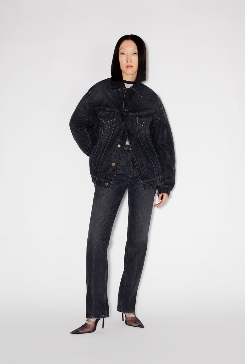 블랙 LACE-UP DENIM JACKET 1