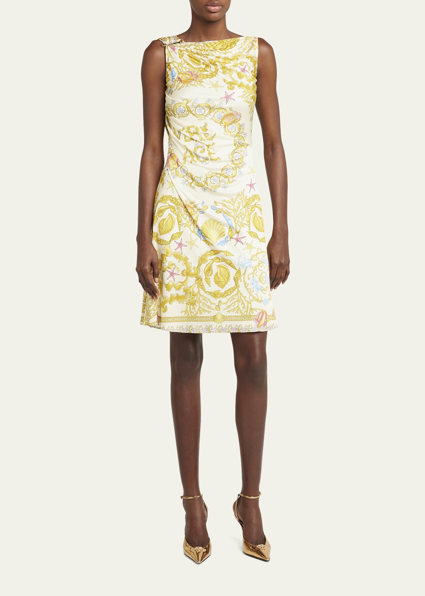 Underwater Barocco Foulard Safety Pin Mini Dress - 2