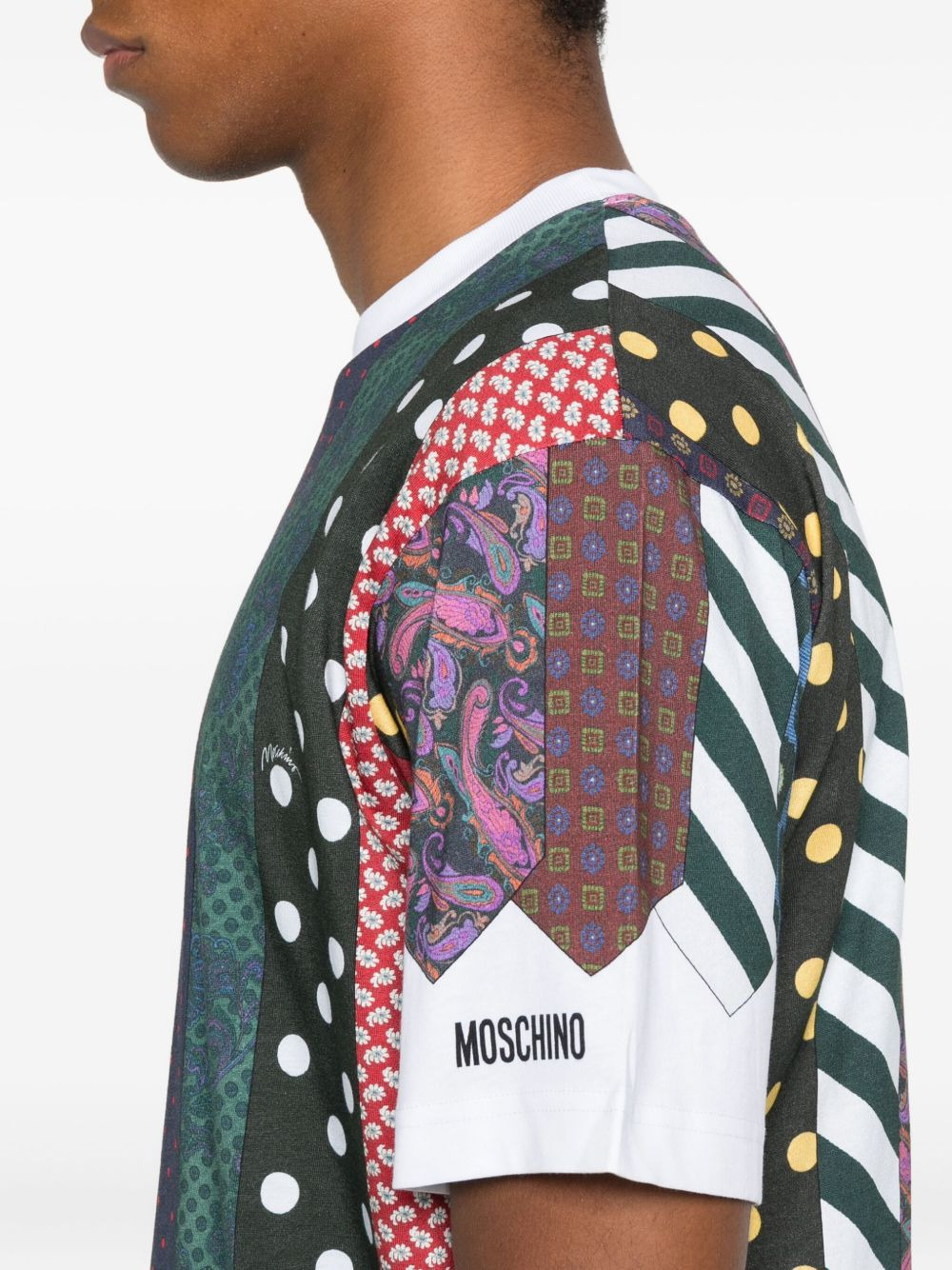 tie-print patchwork T-shirt - 4
