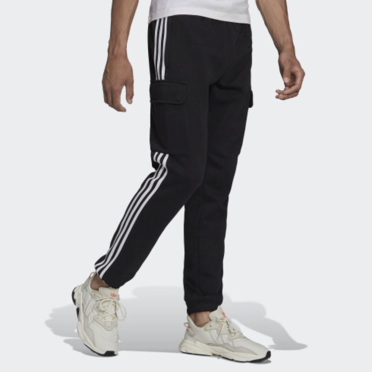 Men's adidas originals 3-stripes Sc Bundle Feet Sports Pants/Trousers/Joggers Black HG4829 - 4