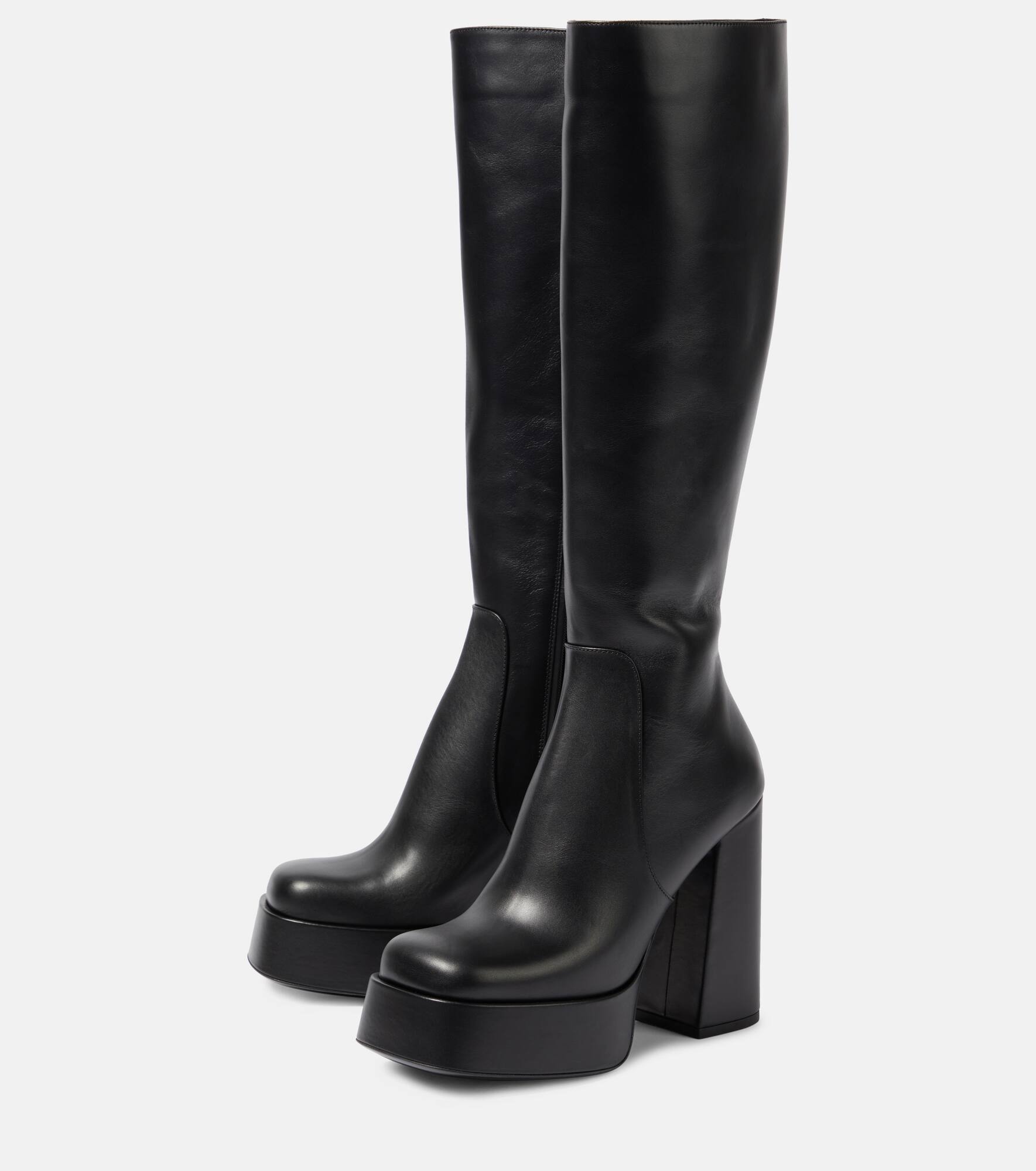 Aevitas leather platform knee-high boots - 5