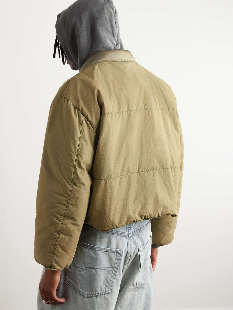 Quilted Shell-Trimmed Cotton-Blend Canvas Down Bomber Jacket 4