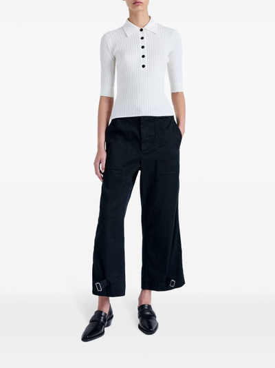 Proenza Schouler Sera braided-knit polo shirt outlook