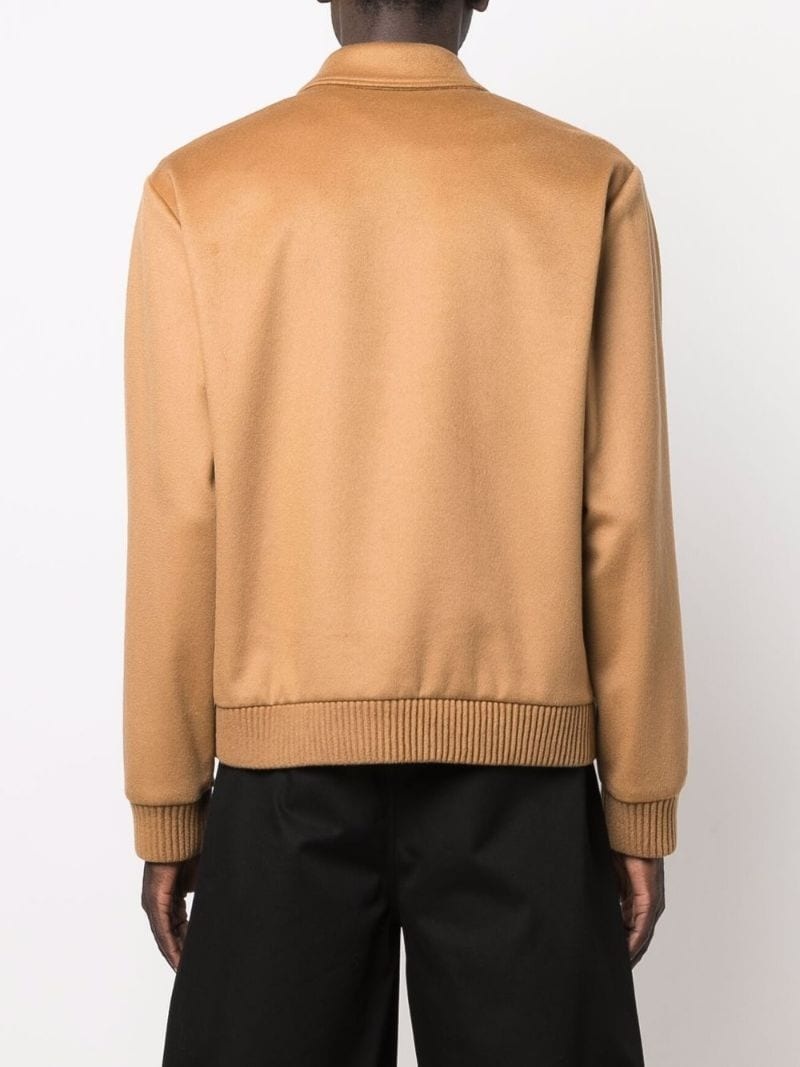 embroidered-logo zip-up jacket - 4