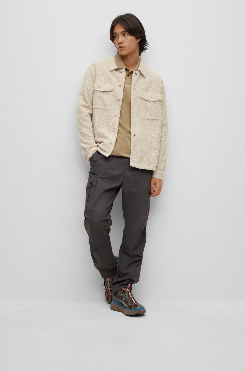 HUGO OVERSIZE-FIT OVERSHIRT IN FAUX TEDDY WITH LOGO LABEL outlook