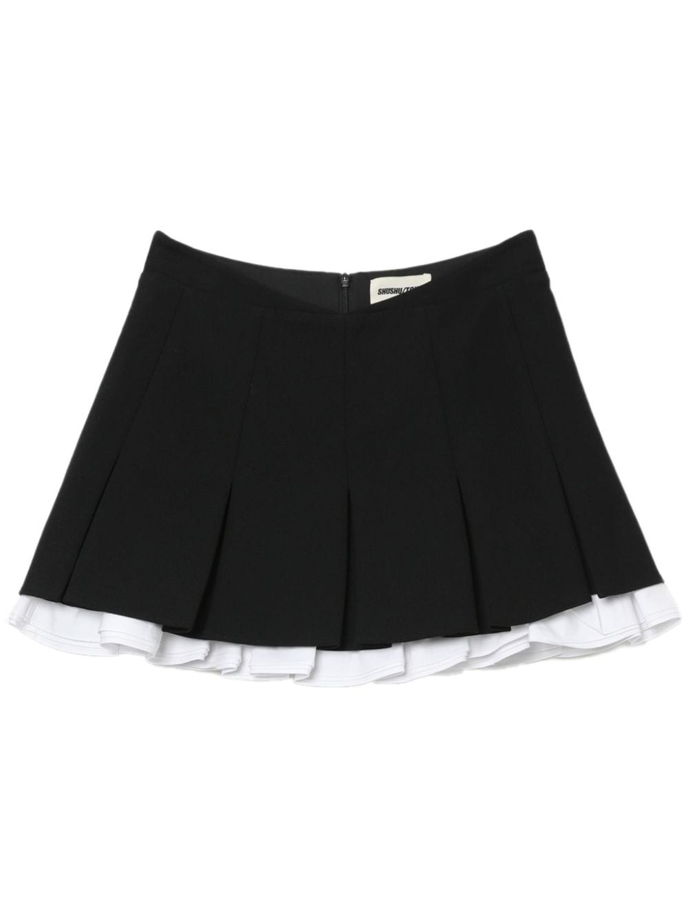 ruffled-trim pleated miniskirt - 1