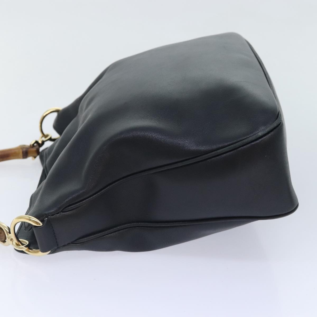 GUCCI Bamboo Hand Bag Leather Black Gold 001 1638 001 1638 - 4