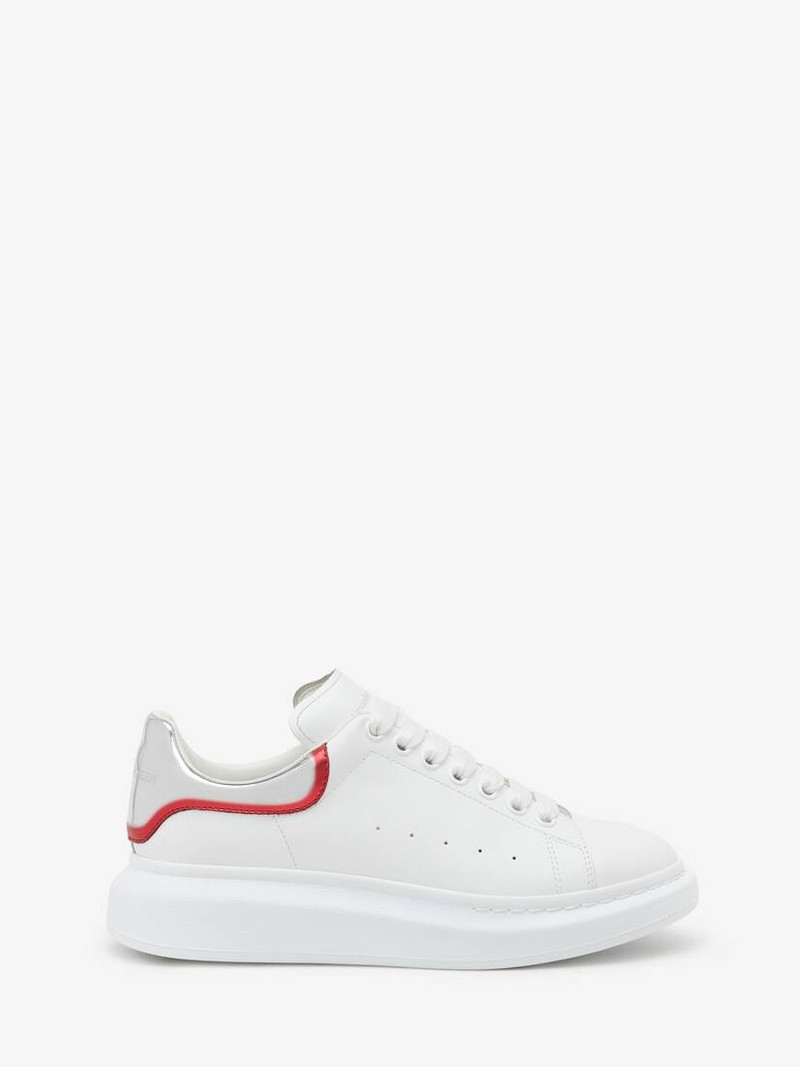 Men's Oversized Sneaker in White/silver/red - 1